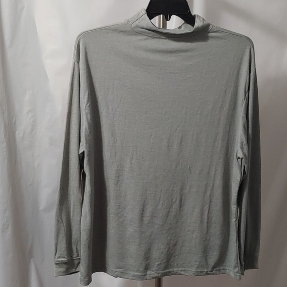 Mens Mock Turtleneck Cotton Blend Weather Wear Gre - Picture 3 of 4